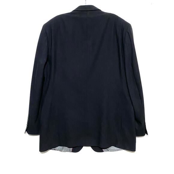 Pronto Uomo Black Blazer Two Button Sport Coat Jacket Mens 44L Wool Lined - Picture 2 of 10